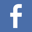 White lowercase letter f on a blue square background representing the Facebook logo.